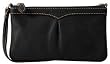Dooney & Bourke Calf Leather Large Pleated Wristlet Black
