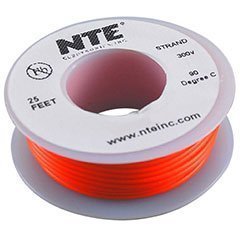 NTE Stranded 24 AWG Hook-Up Wire Orange 25 ft.