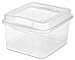 Sterilite FlipTop, Stackable Small Storage Bin with Hinging Lid, Plastic Container to Organize Desk at Home, Office, Clear, 24-Pack