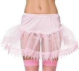 PINK Teardrop Lace Petticoat Adult Halloween Outfit - One Size Fits Most Women