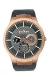 Skagen Mesh Collection Black Carbon Fiber Textured Dial Men's Watch #809XLTRB