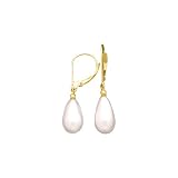 14K Yellow Gold and Shell Pearl Dangle Earrings