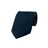Mens Solid Navy Blue Satin Necktie Neck Tie
