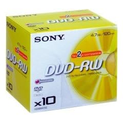 5 PG Sony� 10DPW120A DVD-RW/DVD+RW DVD+RW Ausf�hrung 4-fach, 10er Packung