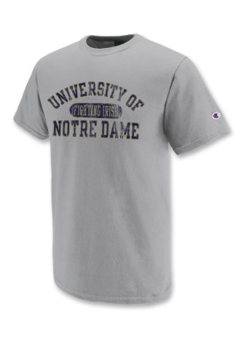 Champion NCAA Unisex Adult Notre Dame Fighting Irish Jersey Tee Shirt (Grey, XX-Large)