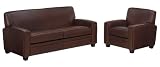 Burton Designer Style Soho Style Two Seat Leather Sofa Group: Burton Designer Style Leather Queen Sleeper Sofa & Recliner Set