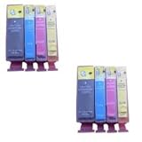 Chipped - 2 sets Compatible Ink Cartridges with chip for Canon Pixma ix4000 / ix 4000 Printer by GFS - 2x PGI-5BK Black, 2x CLI-8C Cyan, 2x CLI-8M Magenta, 2x CLI-8Y Yellow