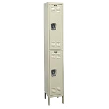 Hallowell U1228-2PT Parchment Steel Premium Wardrobe Locker, 1 Wide with 2 Opening, 2 Tier, 12" Width x 78" Height x 12" Depth, Knock Down