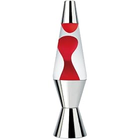 Lava Lite 14 1/2-Inch Lamp, Red/Clear/Silver with Chrome Base