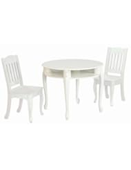 Toy: Teamson Kids -Windsor Round Table & Set of 2 Chairs - White - Teamson