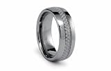 Tungsten Carbide Ring Slight Dome with White Carbon F. I. 8mm