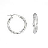 Karat Platinum 20mm Twisted Hoop Earrings