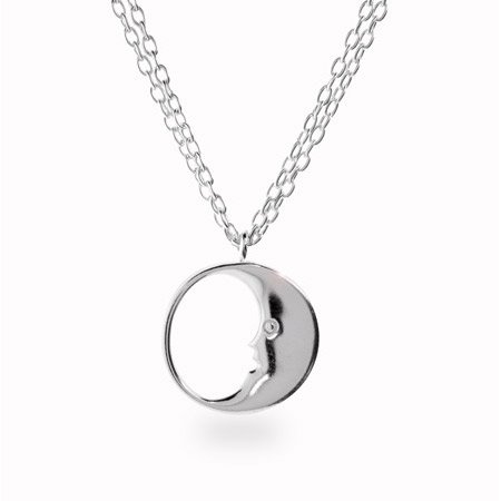 Eve's Addiction Man In The Moon Sterling Silver Pendant