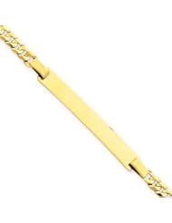 14K Yellow Gold 4.75mm Curb Link ID Bracelet - 8 Inch