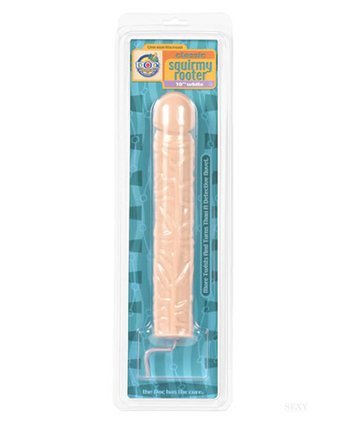 Doc Johnson Squirmy Rooter Dildo, White, 10 Inches