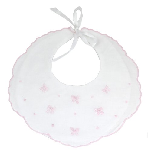 Fancy Baby Bib with Pink Bows