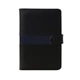 Mod Flip Genuine Leather Amazon Kindle 2 / Kindle International Organizer Case (Black/Steel Blue)