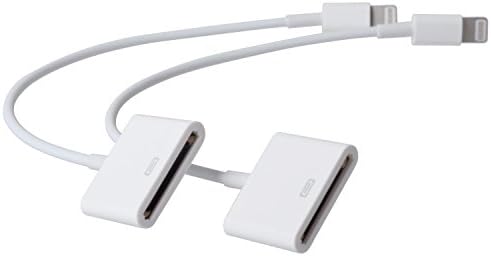 30 Pin to 8 Pin [Set of 3] Cord Connector / Cable Adaptor Converter - Original White - [iPods / iPhones / iPads New to Old]