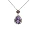 14k White Gold Amethyst and Pink Tourmaline Pendant, 18"