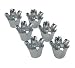 6 Pc Glass Votive Holders - Silver/ White