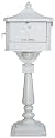 Gibraltar PEDW Solar Cast Aluminum Locking Mailbox/Post Combo White