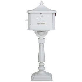 Gibraltar PEDW Solar Cast Aluminum Locking Mailbox Post Combo White by Solar Group