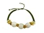 Hand-Tied Natural Jade Bead Yellow Knot-Linked Bracelet with Adjustable Cord