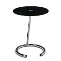 Telephone Table, Chrome and Black Glass