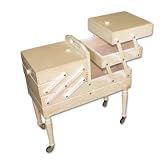 Eigenschaften Creativ Discount / Creativ Discount - Nähwagen mit Rollen, Massiv Buchenholz hell, Größe: 50x25x54cm