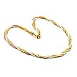Tricolor Plated White Metal Necklaces, 16 Inches