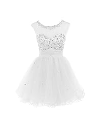 Beaded Backless Lace Short Tulle 2015 Sleeveless Evening Dress/Homecoming Dress/Prom Dress/Wedding Party Dress 