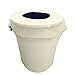 LA Linen Stretch Spandex Trash Can Cover 32-Gallon Round, Ivory