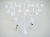 6 White Leather Tree Shape Earring Display Stands 4 3/4 6 White Leather Tree Shape Earring Display Stands 4 3/4