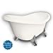 American Bath Factory B1-1600-BB-DM3-M2-25-CH-C1-LH Princess Slipper Clawfoot Bathtub in Bisque, Paw