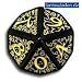 Q-Workshop: 5 Dice Set - Carved Elvish / Elven d10 Dice / Die (BLACK & Yellow)