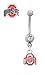 Ohio State Buckeyes Silver Plated 14 Gauge Belly Button Ring