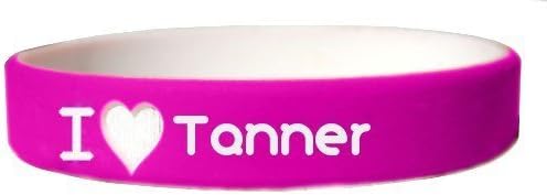 I heart Tanner customized wristband (first name, last name, nickname)
