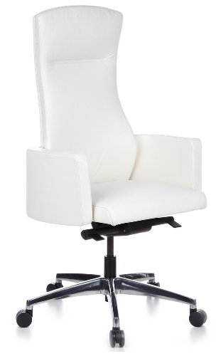 HJH Office/Buerostuhl24 710202 B&uuml;rostuhl / Chefsessel STYLE-TEC Leder weiss