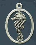 Sea Horse Pewter Fan Pull with 6" Chain