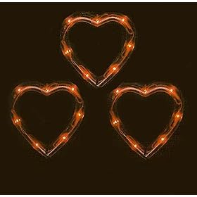 3 VALENTINES DAY red HeArT LIGHTS Indoor/Outdoor 21L