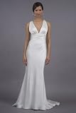 Nicole Miller Antique White Satin Evening Gown