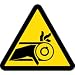 NMC ISO246AP Belt Drive Entanglement Hazard ISO Label with Graphic, 2" Length x 2" Width, Pressure Sensitive Vinyl, Black on Yellow