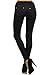 Fashion MIC Womens Ready to Wear Jean Leggings Black and Navy (Medium/Large, Double Classy (blk))