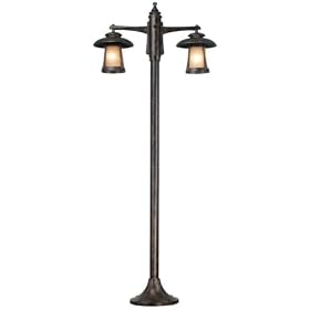 2 light Portable Post Lantern, 72HX32W, GOLDEN BRONZE by 