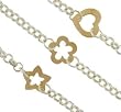 Sterling Silver 14K Necklace Heart Star Clover Pendant