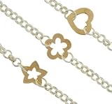 Sterling Silver 14K Necklace Heart Star Clover Pendant