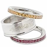 San Francisco 49ers Logo Crystal Stacked Ring Set (Size 7)