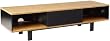 NorStone Cinema Meuble TV �l�gant et robuste Finition Noir laqu� et bambou massif