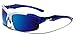 Arctic Blue Half Frame Men's Sport Sunglasses Blue Color Mirror Lens