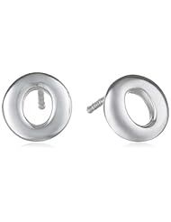 Sterling Silver Open Circle Button Earrings